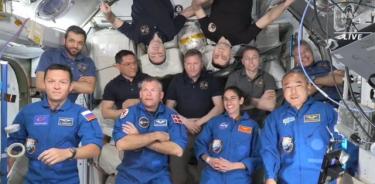 Once tripulantes en la Estación Espacial Internacional en agosto de 2023.