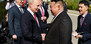 Putin recibió este miércoles al líder norcoreano, Kim Jong-un, en el cosmódromo de Vostochni, en Siberia