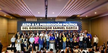 Los dirigentes partidistas  llegaron a Nuevo León para responder al gobernador Samuel García
