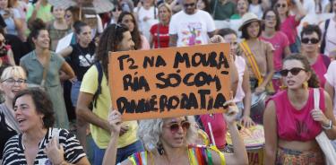 Portugueses en la manifestación 