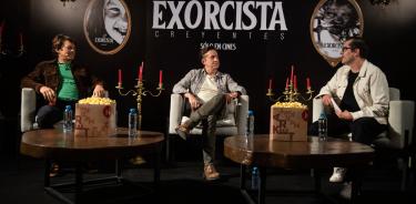 David Gordon Green y Jason Blum en la conferencia magistral de ‘El exorcista: Creyentes’.