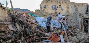 Destrozos en la aldea afgana de Gayan, en una imagen de archivo.