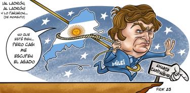 Cartón de Frik sobre Javier Milei las elecciones en Argentina