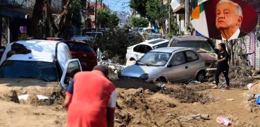 Zona afectada por el huracán Otis en Acapulco