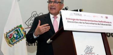 Alfonso Cepeda Salas, líder del SNTE anunció más apoyo para los damnificados por Otis.