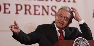 Andrés Manuel López Obrador durante conferencia de prensa en Palacio Nacional