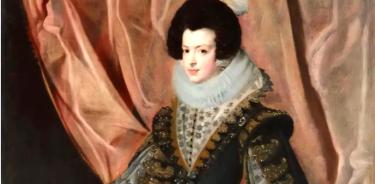 Detalle del retrato de la reina Isabel de Borbón.