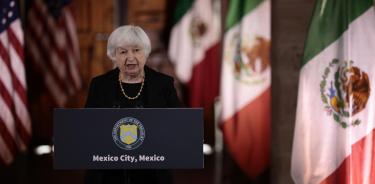 La secretaria del Tesoro de EU, Janet Yellen, este miércoles en la Ciudad de México