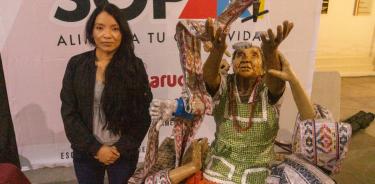 Paola Zitle Tlapanco, originaria de Puebla, obtuvo el primer lugar por su escultura “Dignidad Humana”.