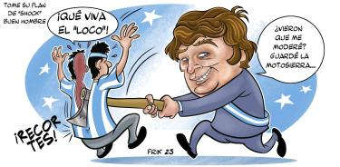 Cartón de Frik sobre Javier Milei y su investidura a la Presidencia de Argentina