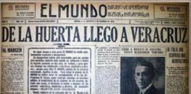 El 5 de diciembre de 1923, el periódico El Mundo avisaba del inicio de la rebelión delahuertista y de la separación del diario del Director Gerente, Martín Luis Guzmán, que iba camino del exilio para que no lo mataran.