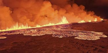 La erupción oucrrió en una estrecha grieta de cuatro kilónmetros de largo