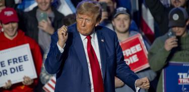 El aspirante a la candidatura republicana, Donald Trump, durante un mitin el sábado en New Hampshire