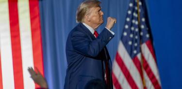 Donald Trump gesticula durante un mitin el fin de semana en New Hampshire