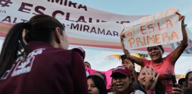 Claudia Sheinbaum durante su gira por Tamaulipas