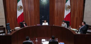 Asientos vacíos. Mónica Soto Fregoso encabezó como presidenta del Tribunal Electoral del Poder Judicial de la Federación el primer día de sesiones con dos ausencias.