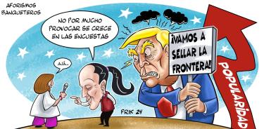 Cartón de Frik sobre los discursos electorales de Gálvez, Sheinbaum y Trump