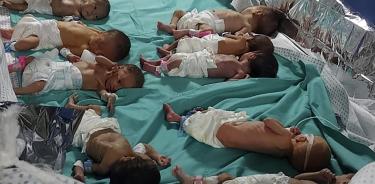 Bebés palestinos nacidos prematuramente en el Hospital Shifa en Gaza.