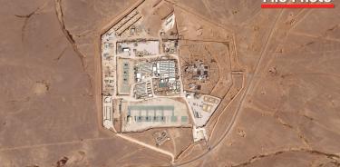 Foto satelital de la base militar estadounidense Tower 22 en el norte de Jordania, cerca de la frontera con Siria e Irak