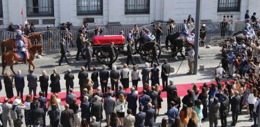 Vista general del cortejo fúnebre del expresidente Sebastián Piñera
