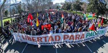 Manifestación en Madrid, en apoyo a los derechus humanos y justicia para Palestina/