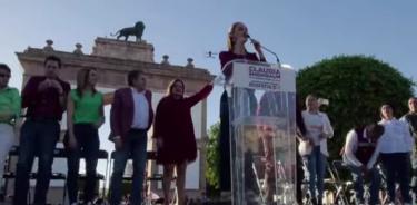 Claudia Sheinbaum advirtió en Guanajuato, entidad gobernada por el PAN, que la inseguridad no baja por la corrupción