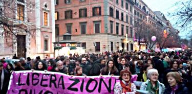 Marcha feminista en Italia.