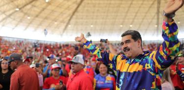 El presidente Maduro durante un mitin el viernes en Guarico