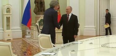 Emir Kusturica en su reunión con le líder ruso Vladimir Putin
