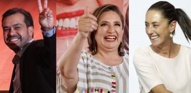 Jorge Álvarez Máynez, Xóchitl Gálvez y Claudia Sheinbaum rumbo al debate presidencial