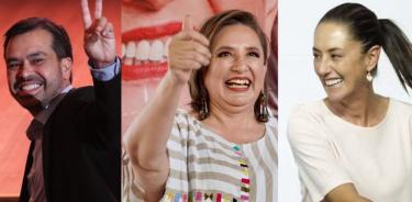 Jorge Álvarez Máynez, Xóchitl Gálvez y Claudia Sheinbaum, al frente de históricas elecciones mexicanas,
