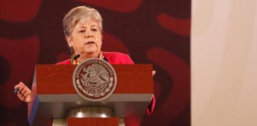 La canciller Alicia Bárcena, esta mañana en la conferencia mañanera, con el Presidente López Obrador, habló de la demanda ante la CIJ, contra Ecuador