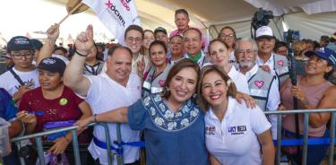 Xóchitl Gálvez con la candidata a la gubernatura de Morelos, Lucy Meza