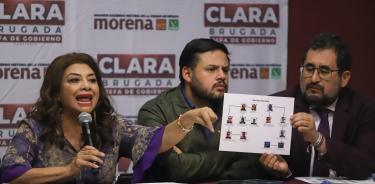 Conferencia de la candidata a la jefatura de gobierno Clara Brugada sobre Santiago Taboada y el cartel inmobiliario