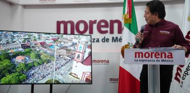 Mario Delgado Carrillo, líder nacional de Morena, advirtió que no dejará de llamar por su nombre al Cártel Inmobiliario.