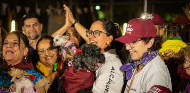Gaby Osorio durante evento por bienestar animal en Tlalpan