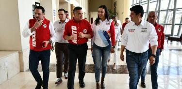 Alito con los candidatos de la alianza en Aguascalientes