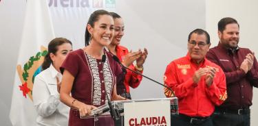 Claudia Sheinbaum, aspirante presidencial de Morena-PVEM-PT consideró que ni el apoyo de intelectuales a Xóchitl ni la marea rosa, podrían cambiar la tendencia del voto
