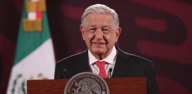 Andrés Manuel López Obrador, presidente de México durante conferencia de prensa en Palacio Nacional.