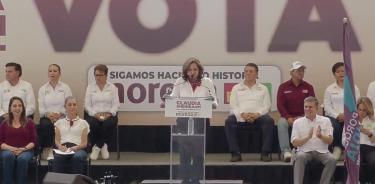 Alma Alcaraz, candidata a gobernadora de Guanajuato, por la coalición “Sigamos Haciendo Historia”, Alma Alcaraz, se comprometió a elevar los sueldos en la entidad, que son de los más bajos