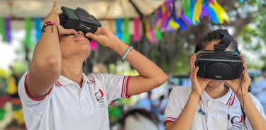 Figura 1. Imagen generada mediante fotografía aérea con una cámara de 360 grados. Estos materiales permiten la interacción inmersiva del usuario con un entorno digital en el cual, en este caso, podrían inspeccionar este fragmento de selva desde el dosel.