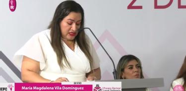 María Magdalena Vila Domínguez, consejera presidenta provisional del IEPC, en el arranque de la jornada electoral.