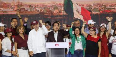 El partido morena encabezado por Mario Delgado en conferencia de prensa donde dan como ganadora a la Dra Claudia Sheinbaum como la próxima presidenta de México