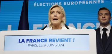 Marina Le Pen, líder de la ultraderecha, en su victoria por las elecciones europeas