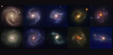 Algunas de las galaxias espirales estudiadas por los investigadores en el estudio.