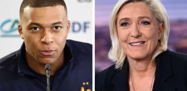 La estrella del futbol francés, Kylian Mbappé y la lider de la extrema derecha francesa, Marine Le Pen