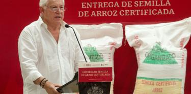 Secretario entrega semilla certificada de arroz en Campeche