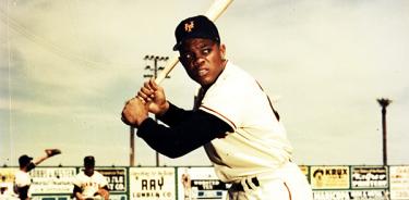 Willie Mays en el entrenamiento de primavera de 1952.