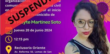 El pasado jueves por décima ocasión se suspendió la audiencia de sentencia contra el feminicida de Zaira Mayté Martínez Soto, ocurrido en 2019.