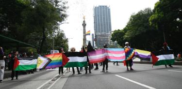 Contra marcha en apoyo a Palestina.